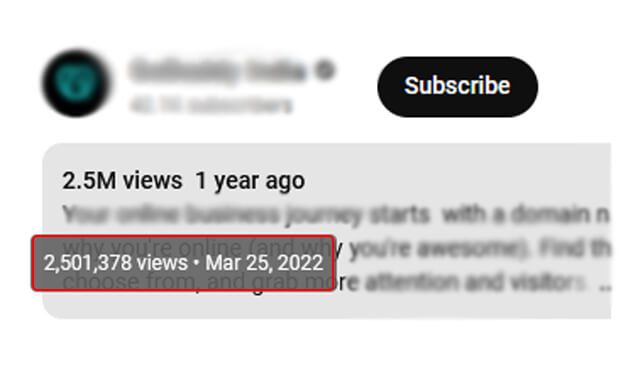 Showing A Video Achieved High View Count Showing A Video Achieved High View Count